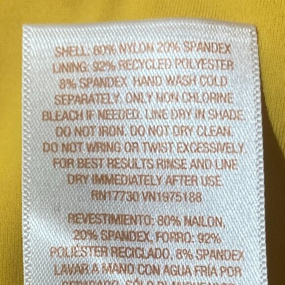 Shade & Shore NWT SZM Golden Yellow One Strap 1 Piece Figure Flattering Swimsuit - Picture 7 of 9